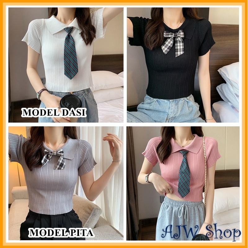 Atasan Korean Style Lengan Pendek Wanita Import Rajut Premium UF US | Baju Korean Style Wanita Lengan Pendek Rajut Import Premium | Korean Style Wanita Atasan Lengan Pendek Rajut | Rajut Korean Style Wanita Lengan Pendek 0