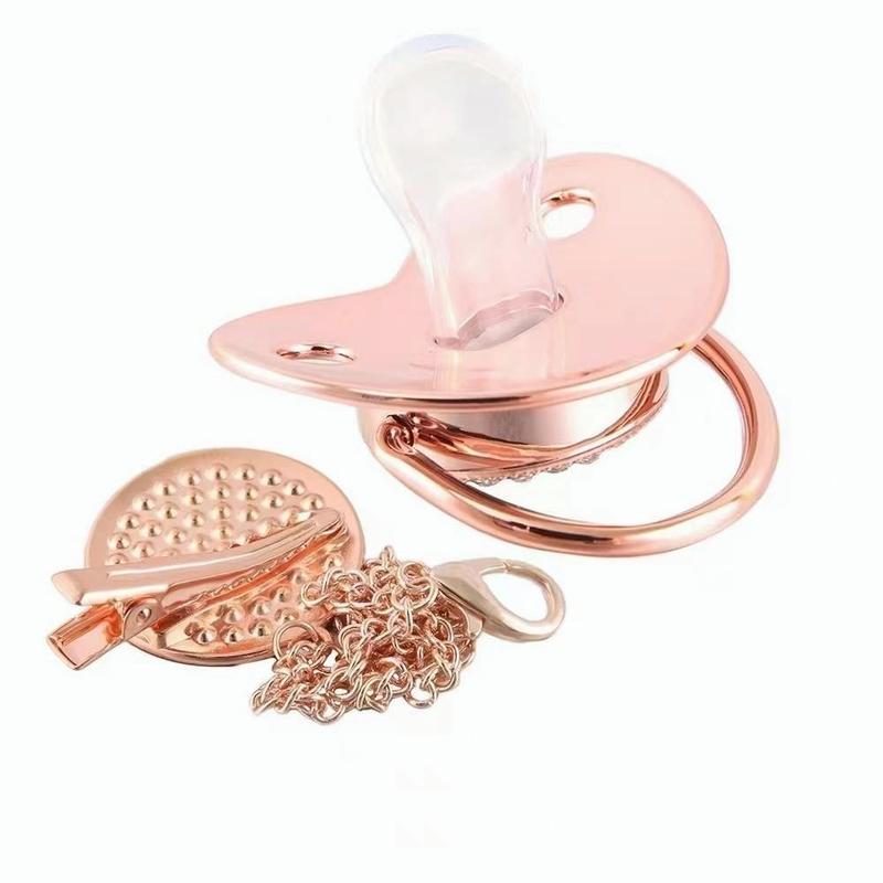 Product Introduction of Infants 0-36 months silicone soothing dental glue Crown pattern Heart pattern BPA-free with chain clip and dust cap 19