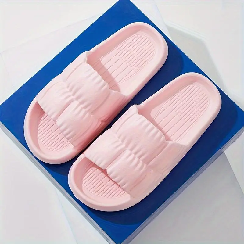 VMI EVA Slides - Textured Solid Color, Non-Soft Sole Home & Beach Vacations |   Comfortable, Portable, All-Season Footwear, Beach Shoes Women Girl slippers  for  women 2