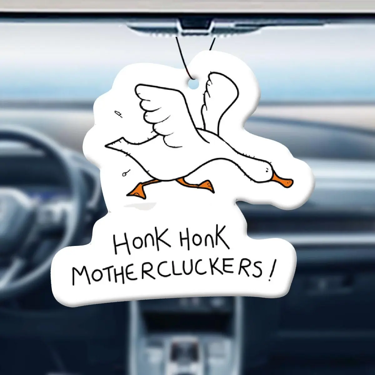 Cartoon Goose Design Car Air Freshener, Car Rear-view Mirror Hanging Aromatherapy Tablet Decoration, Creative Car Interior Decoration Accessories