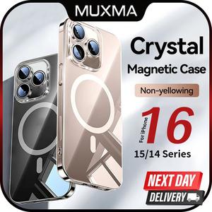 HD Magnetic Wireless Charging iPhone Case For iPhone 16e 15 14 12 11 13 Plus Pro Max Mini Shockproof