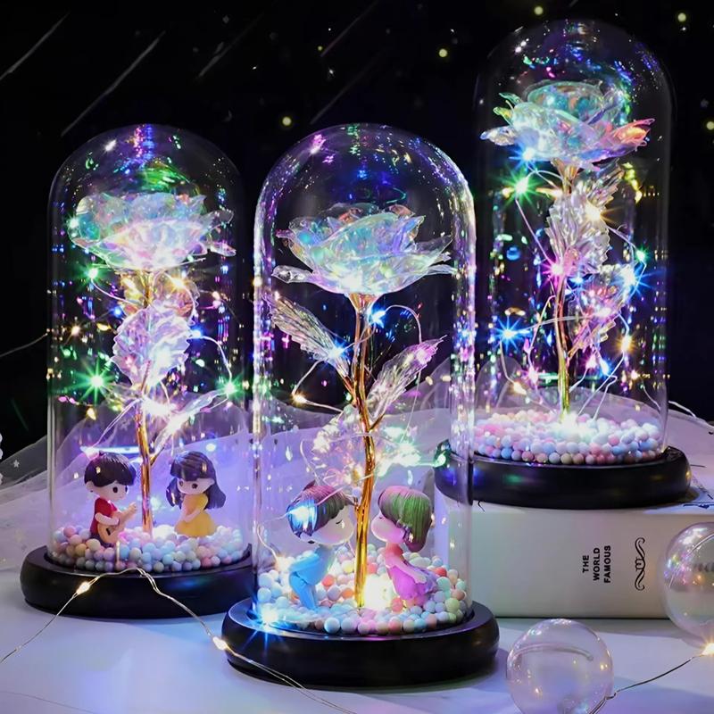  Hoa Hồng Vĩnh Cửu Lồng Thủy Tinh Galaxy Đế Gỗ Dùng Để Trang Trí Làm Quà Tặng Qùa Lưu Niệm 