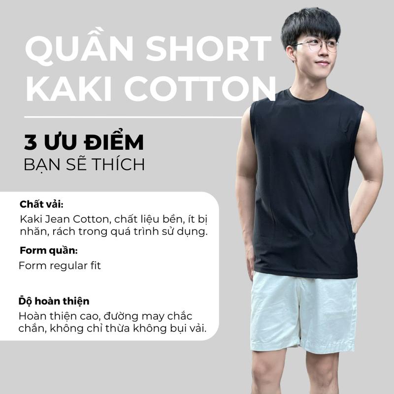 Product Introduction of Quần short kaki jean Cotton BAMIHOME, form regular fit thoải mái, thoáng mát QK09 Nam Menswear quan ngon Có Túi Quần Lửng 1
