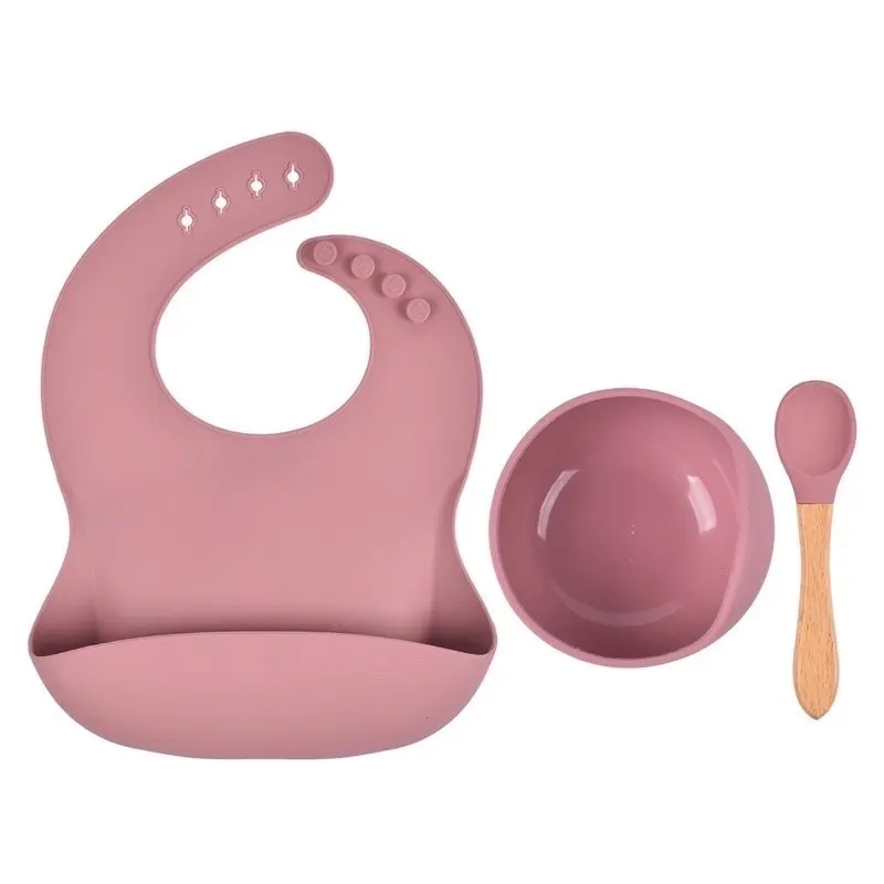COD Set Alat Makan Bayi dan Anak MPASI Bayi Sillicon Bib Slaber Mangkok Anti Tumpah dan Sendok