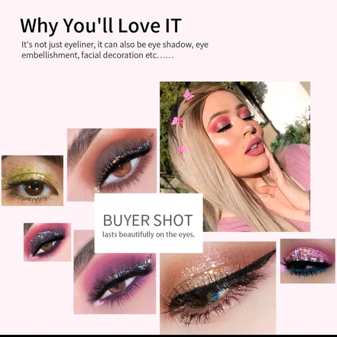 HANDAIYAN New 12 Color glitter eyeliner waterproof Wanita