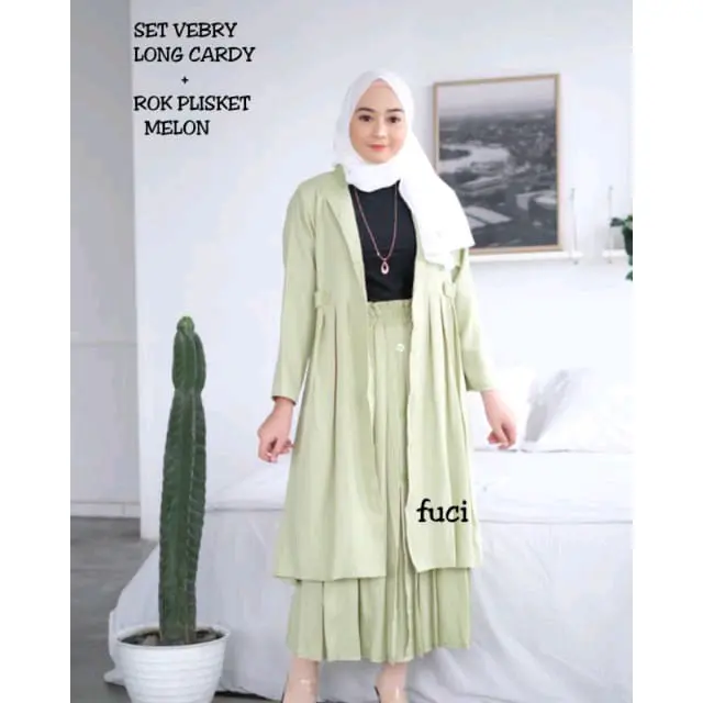 Set rok plisket+cardygan jazz