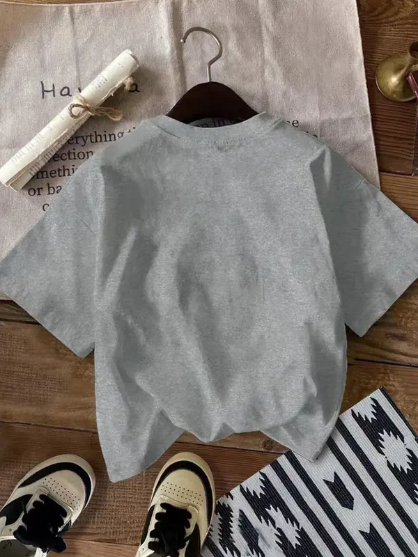 Women's Letter Print Round Neck Tee, Fashion Casual Crew Neck T-Shirt for Daily Holiday Vacation Outdoor Wear, Ladies Clothes for Summer, Crewneck Top, Womenswear 6