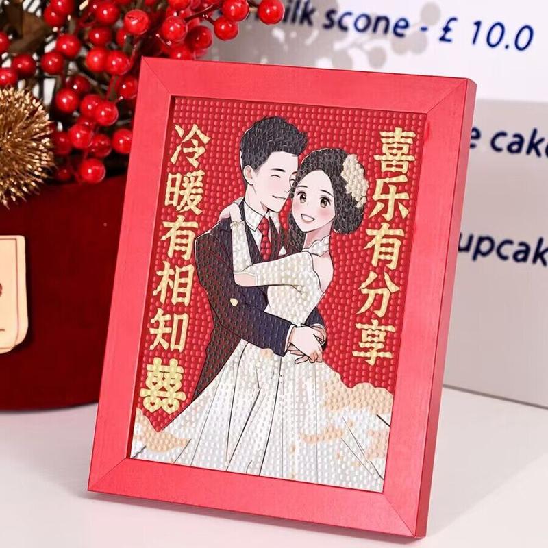 Product Introduction of Tranh Đính Đá Đám Cưới, Tranh Khung Cặp Đôi, Miếng Dán Đầy Đủ, Thủ Công, Tự Làm, Thích Hợp Cho Phòng Khách Và Phòng Ngủ, Quà Tặng Lễ Hội, Hàng Mới Về 1