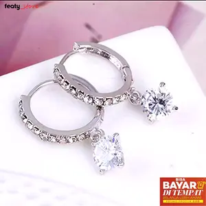 anting wanita PROMO &DISKON anting wanita silver/GOLD lepit anting bola kristal korea terbaru murah COD / bayar di tempat perhiasan