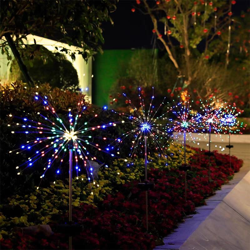 p plus Lampu Bunga Dandelion Tenaga Surya Anti AIR Untuk Dekorasi Taman Outdoor/Lampu LED Tenaga surya bentuk  kembang/ Outdoor Tahan Air Taman Halaman Dekorasi Lampu Lansekap baja plastik solar  saklar 3