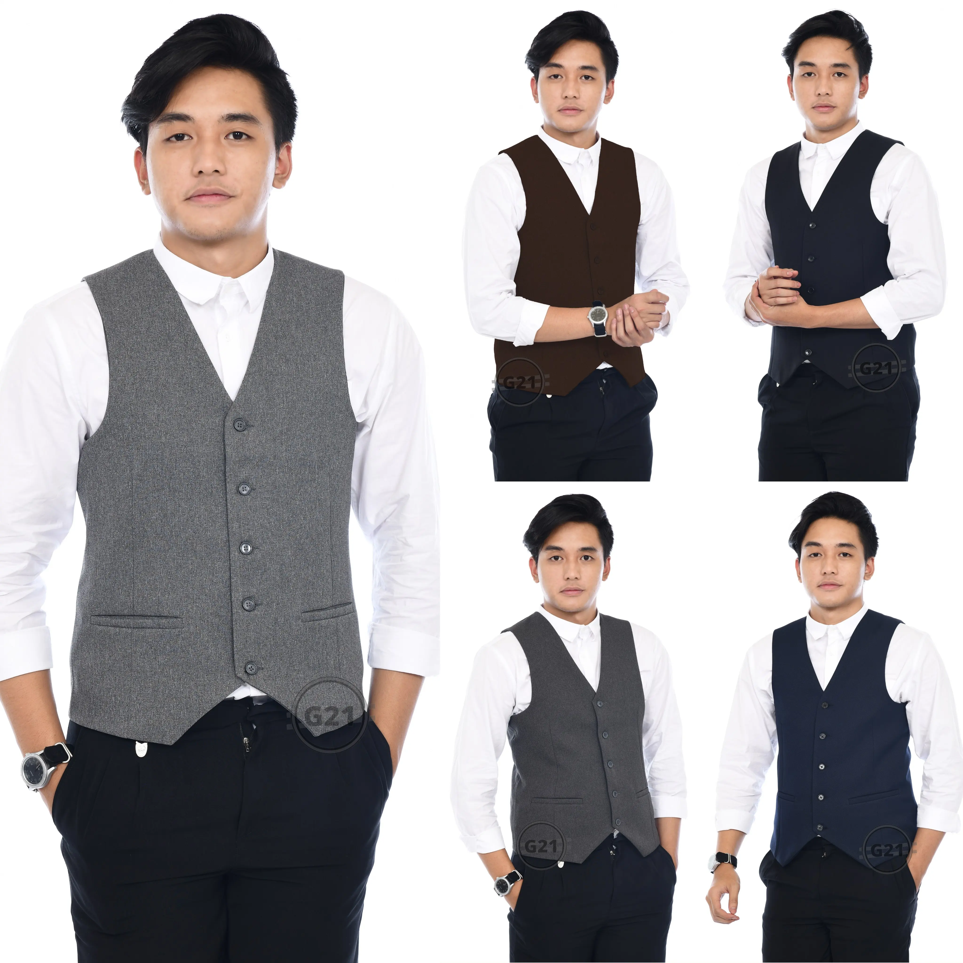 Rompi Vest Jas Pria Formal Hitam Slimfit Kerja Kantor Premium High Quality