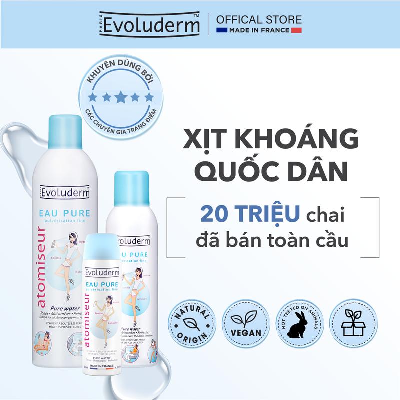 Xịt khoáng Dưỡng Ẩm Da làm dịu da Evoluderm Atomiseur Eau Pure