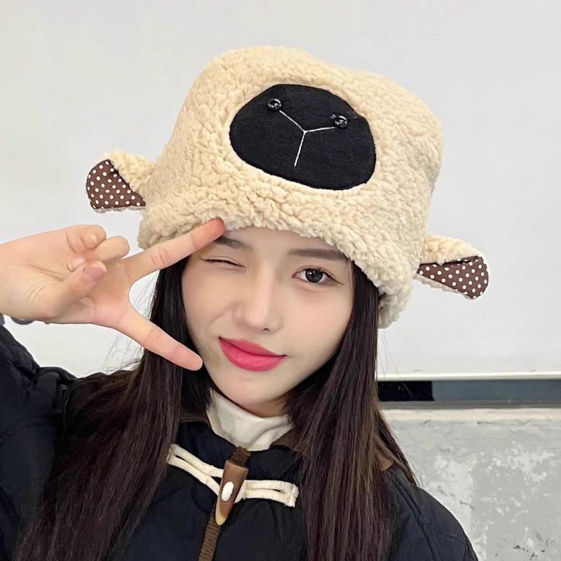 Product Introduction of Mũ Lông Mịn Cừu Nhỏ Cho Trẻ Em, Mũ Dày, Mũ Mùa Đông Ngọt Ngào Và Dễ Thương, Có Tai, Mũ Tay Áo TikTok, Mũ Lông 3
