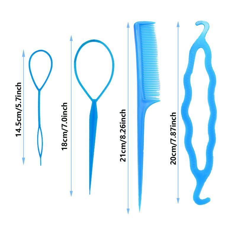4pcs Hair Braiding Tool Set, Plastic Hair Twisters, Creative Heatless Hair Styling Tools 8