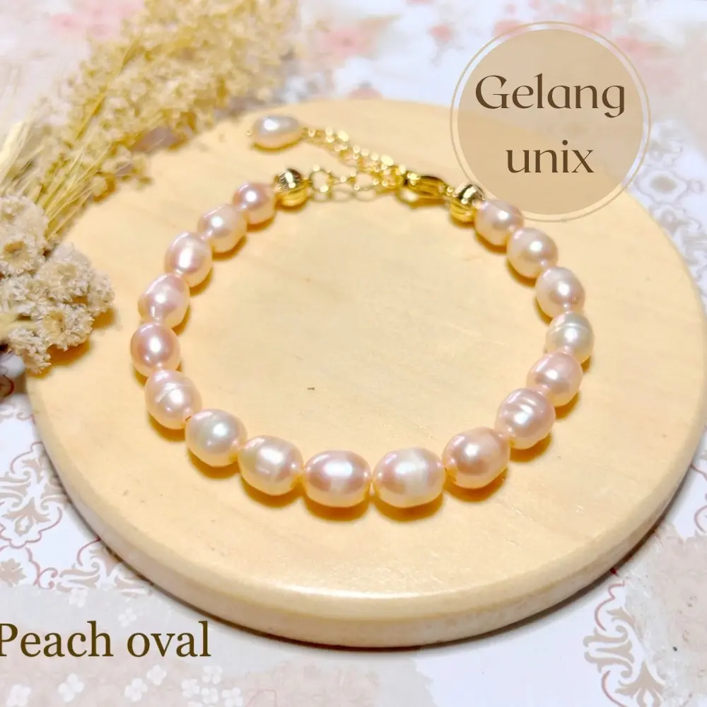 Gelang mutiara air tawar lombok premium oval