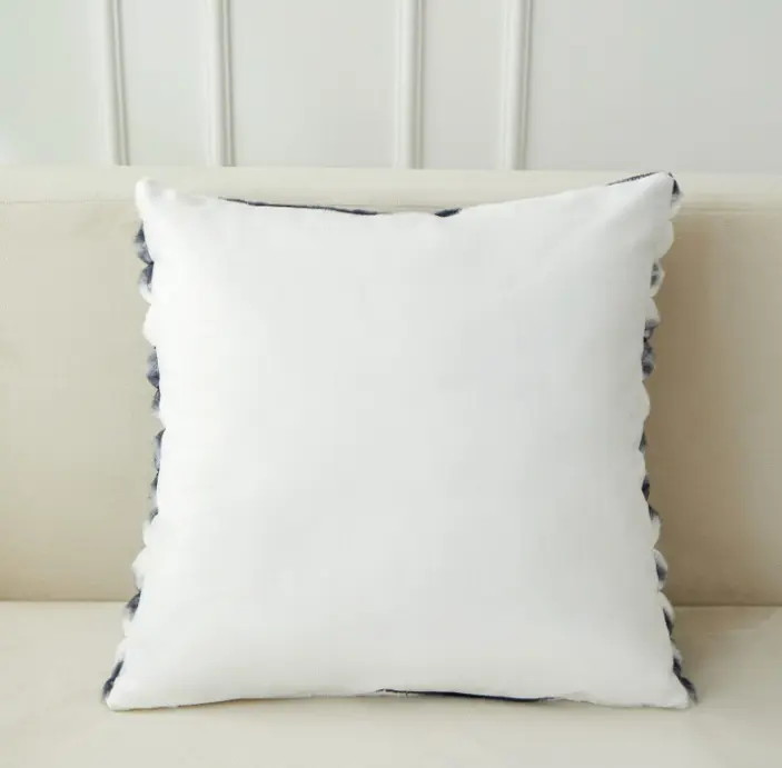 Vỏ gối tựa lưng sofa gối ôm sofa nhung lông ngắn cỡ 45x45cm sọc ngang 4