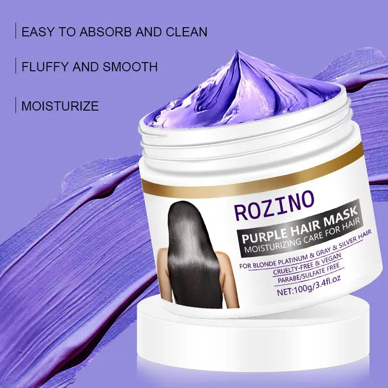 Purple Hair Mask, 1 Piece Moisturizing & Nourishing Hair Mask for Thickening & Strengthening Hair, Hair Care & Styling Product for Women & Girls 3