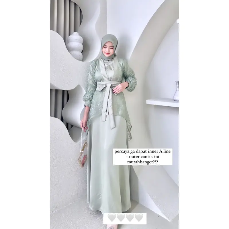 VELOXA DRESS INNER + OUTER BRUKAT TILLE JULLITE PREMIUM (FREE BELT) FUJI 2 / ONESET DRESS KONDANGAN PLUS OUTER LUXURY 4