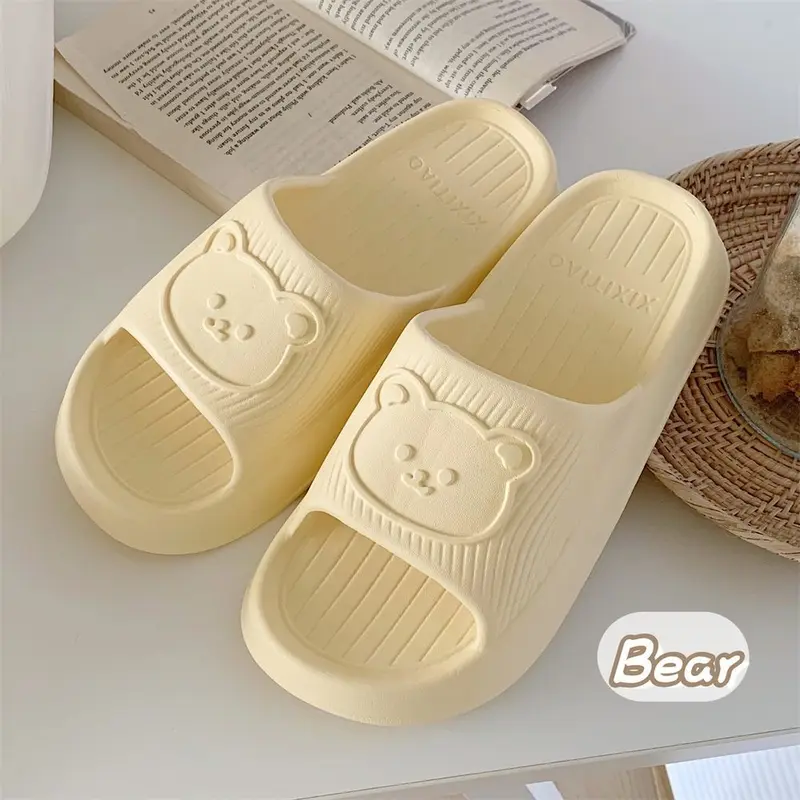Dép Khử Mùi Phòng Tắm Hình Gấu Dễ Thương, Dành Cho Nam Và Nữ, Dép Thời Trang Mùa Hè Đi Trong Nhà, oeggeo Giày 7