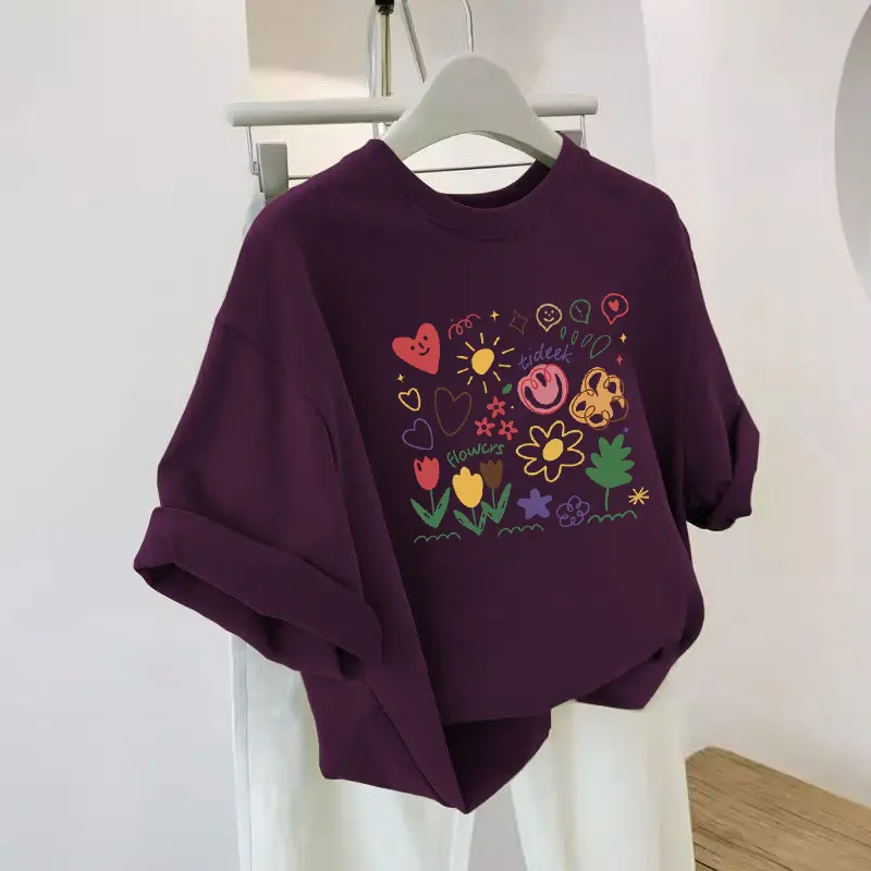 Fashion Sweet Printed Short Sleeve T-Shirt Women's Top
