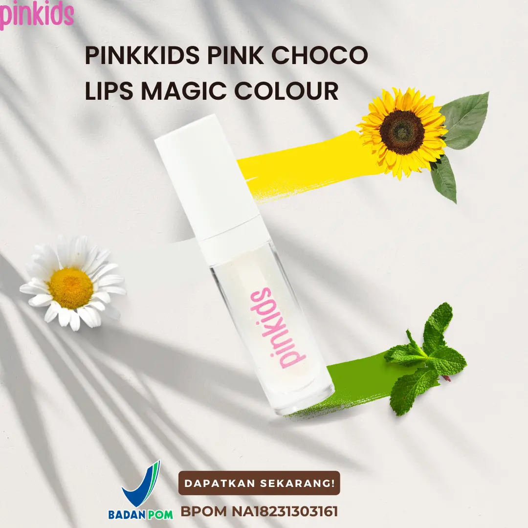 PINKIDS PINK CHOCO LIPS MAGIC COLOUR  Vitamin Bibir Pelembab Mencerahkan Menutrisi Lembut Menyembuhkan Bibir Pecah-pecah Bibir Gelap lip serum anak usia 9–12