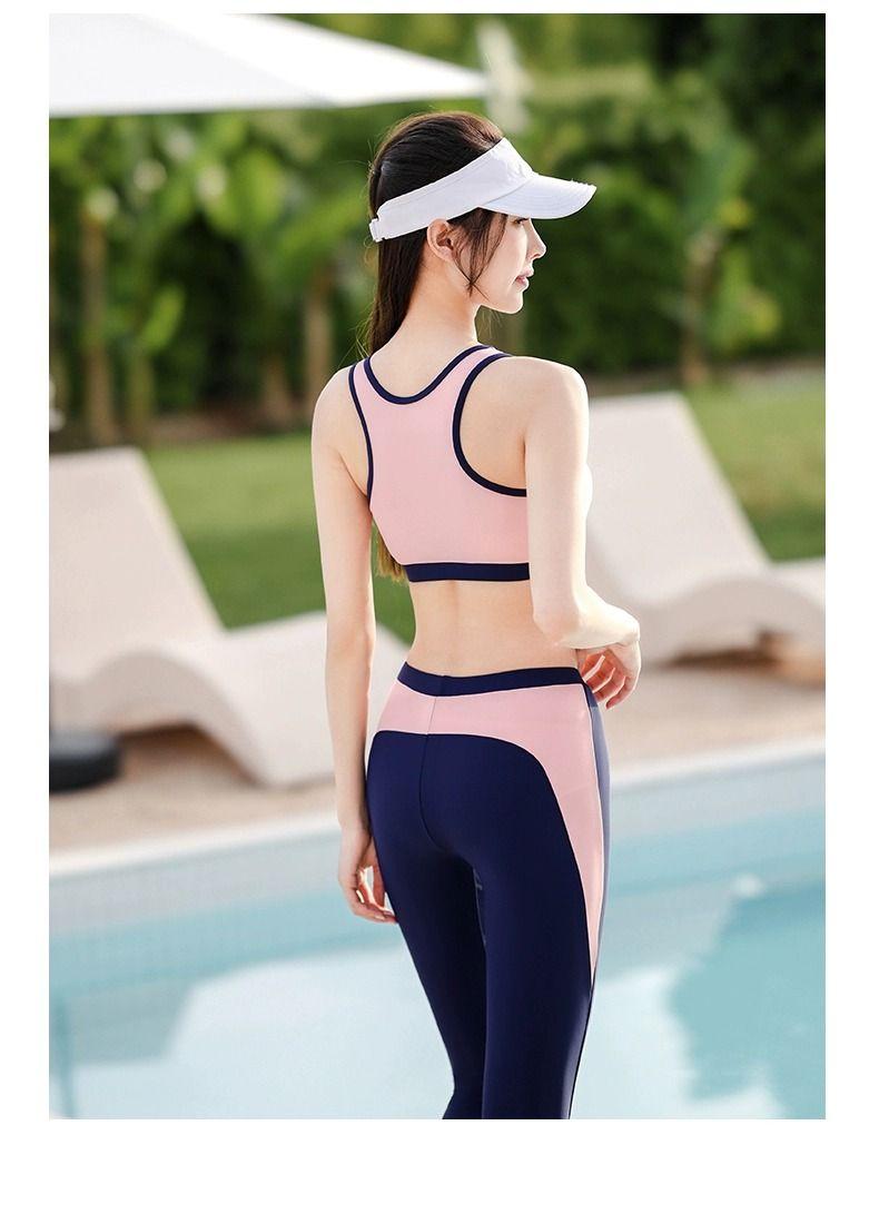 Product Introduction of Longsleeved trousers sunproof swimsuit for women new conservative hot spring surfing suit diving suit to cover belly and show slim swimsuit 17