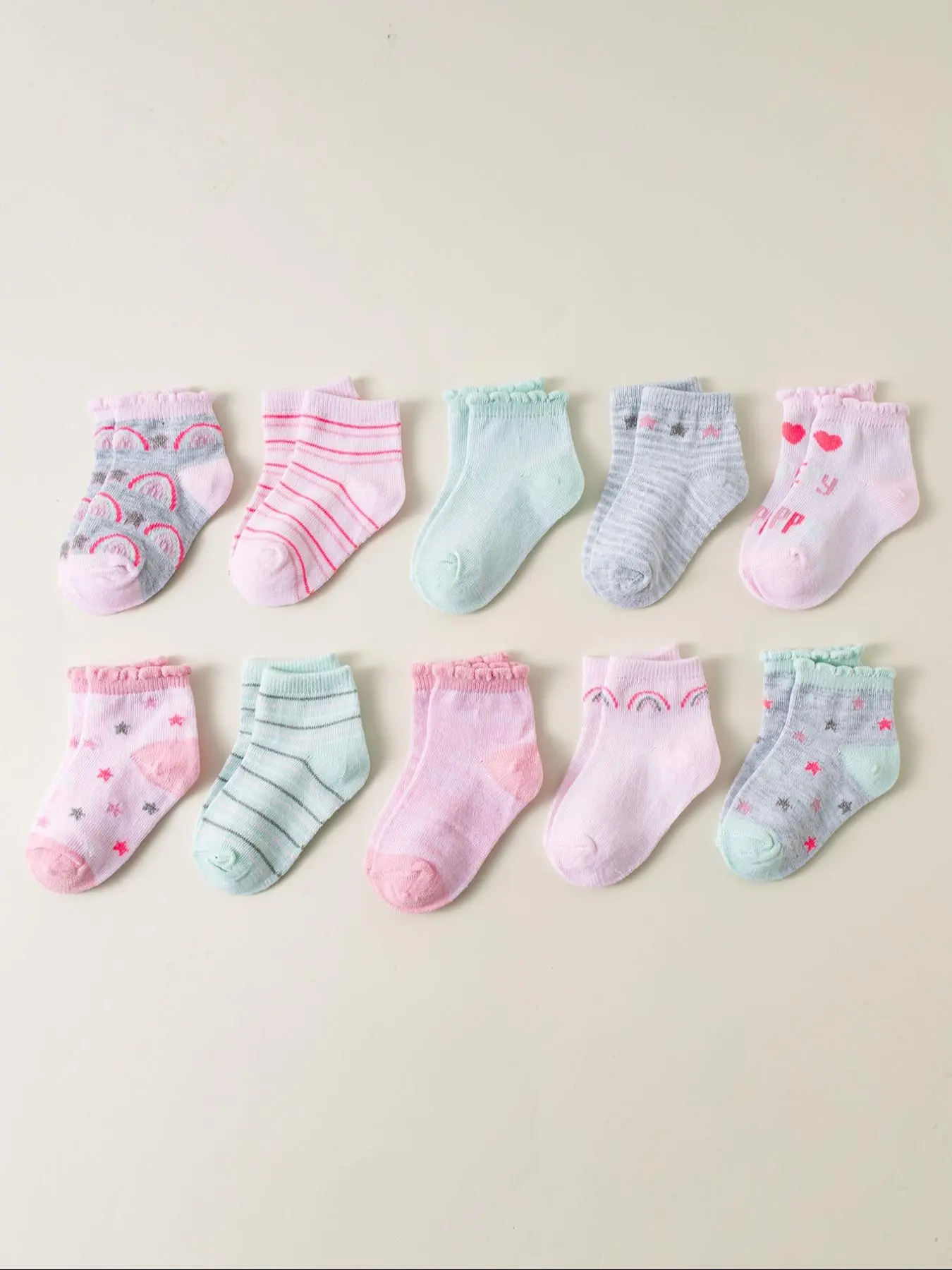 Baby's Cartton Print Crew Socks, Comfortable Breathable Socks for Baby Boys & Girls, Newborn Infant Kids Socks for All Seasons