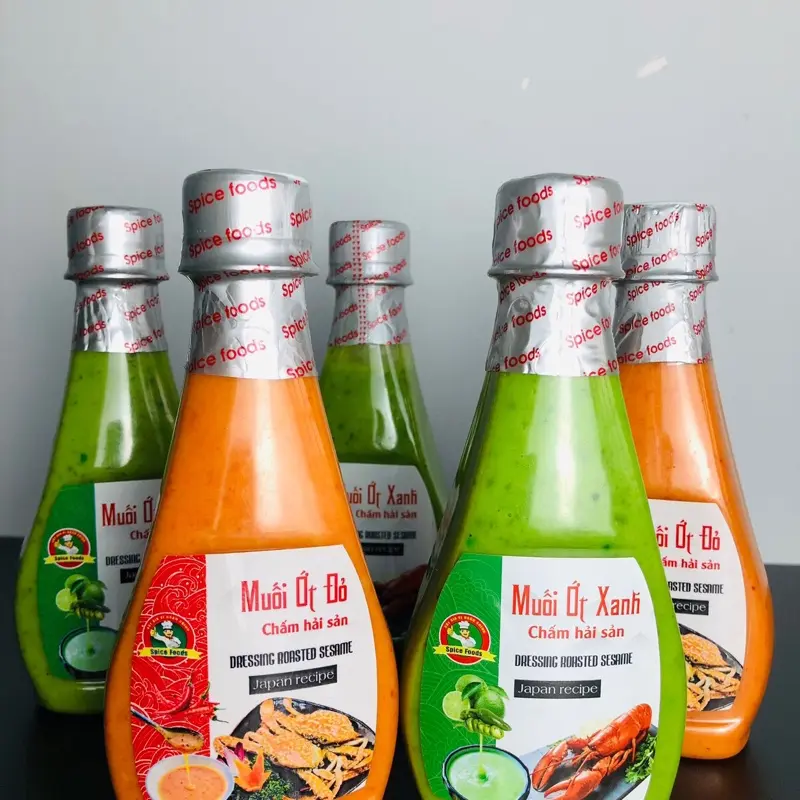 Combo 2 chai Muối Ớt Xanh Đỏ chấm hải sản(260gr/1chai)