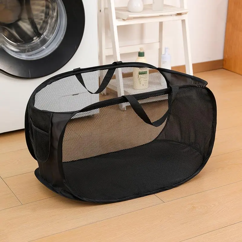 Hollow Out Laundry Basket, 1 Count Foldable Clothes Storage Basket, Clothes Laundry Basket for Bathroom Laundry Room Bedroom Storage