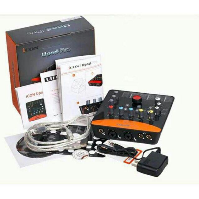 Combo bộ livestream thu âm mic PC K200 và sound card Icon Upod Pro 1