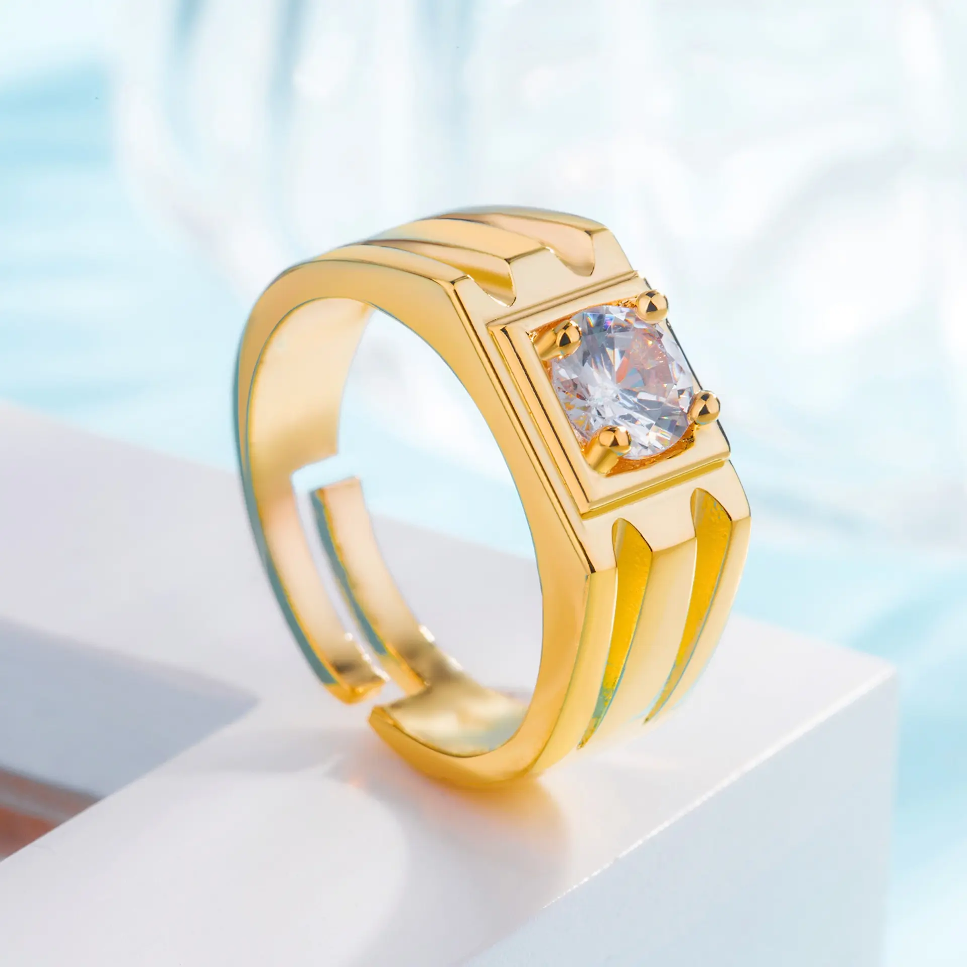 Creative Bracelet Men's Diamond Ring Business Man's Ring Fashion Luxury Wedding Ring Diamond-Studded Ring