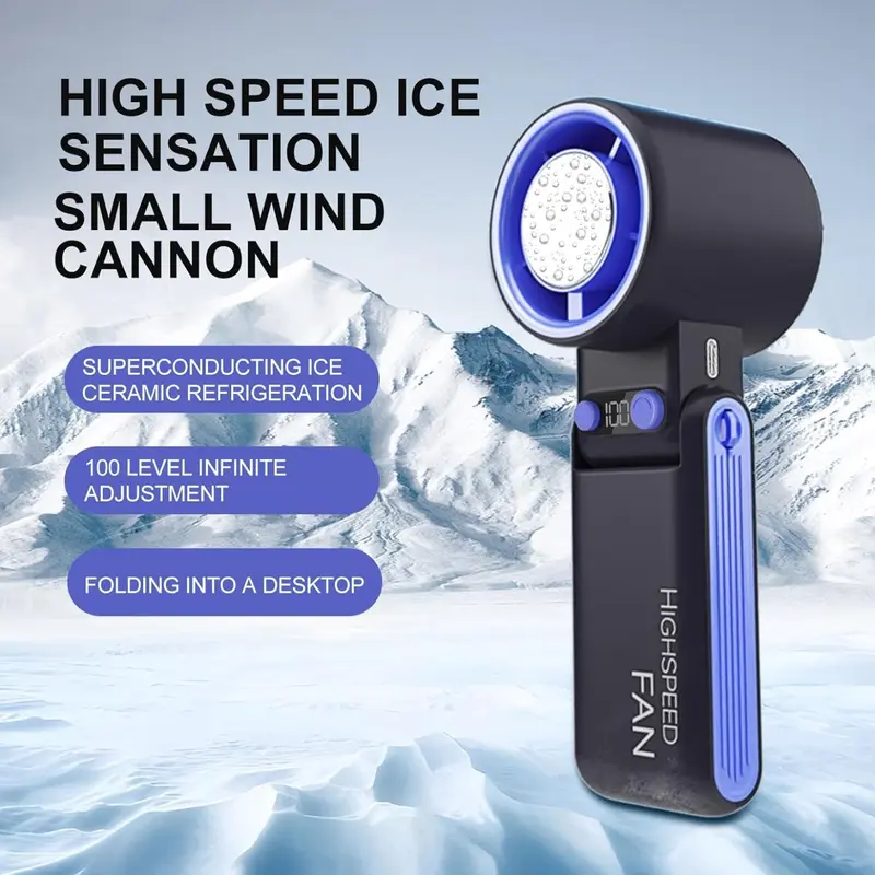 Portable Handheld Fan, USB Rechargeable Mini Fan, Semiconductor Cooling High Speed Mini Fan, Suitable for Outdoor Camping Travel Work Beach 5
