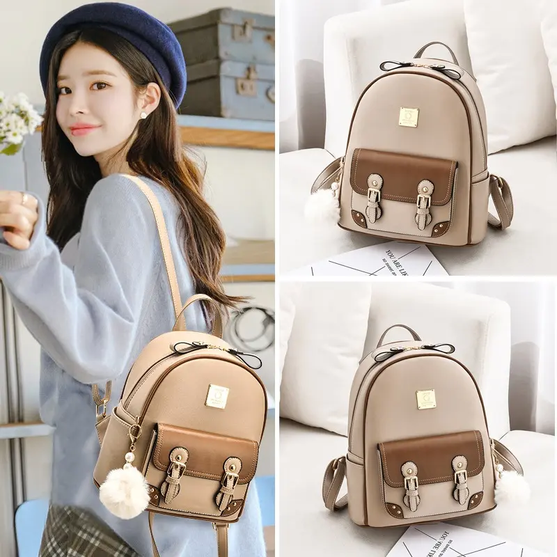 Ba lô đi học, đi chơi siêu lớn da 2ly có ngăn ngoài M234 Đeo Vai Backpack