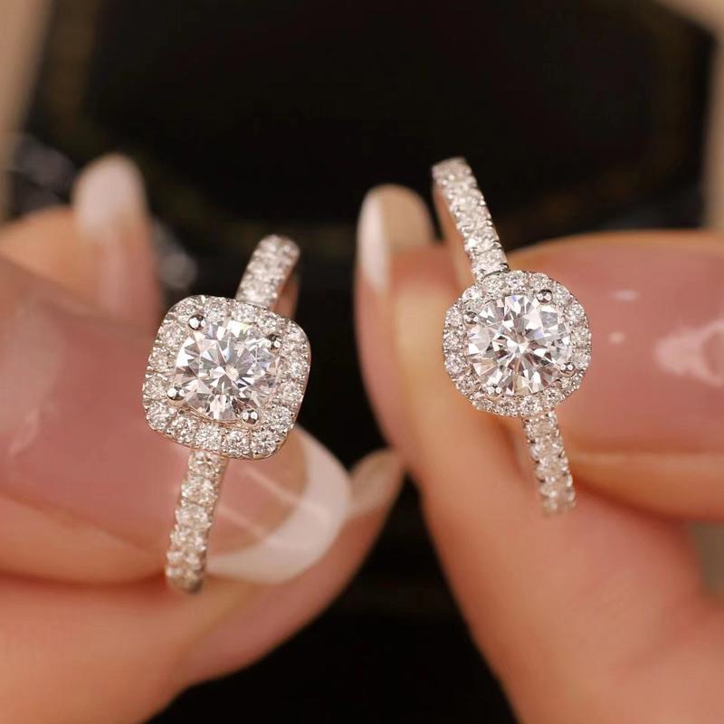 Halo Square Proposal Promise Fashion Ring Adjustable For Women - TikTok ...