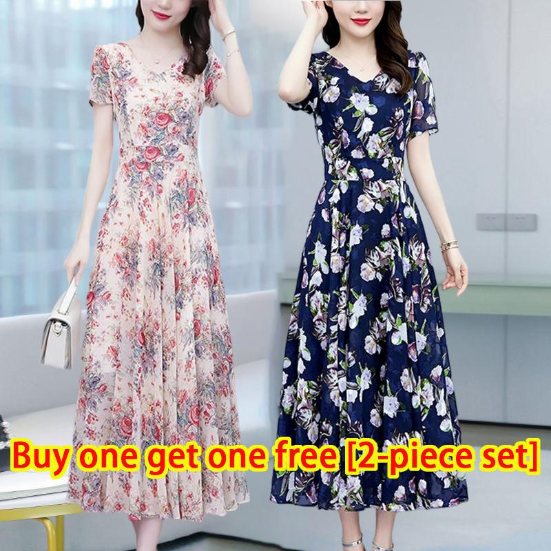 Product Introduction of The ice silk satin dress is a new fashionable item for summer. It comes with a lace-up design, is figure-hugging and slimming, is of medium to long length, has a V-neck, short sleeves and is printed with patterns 12