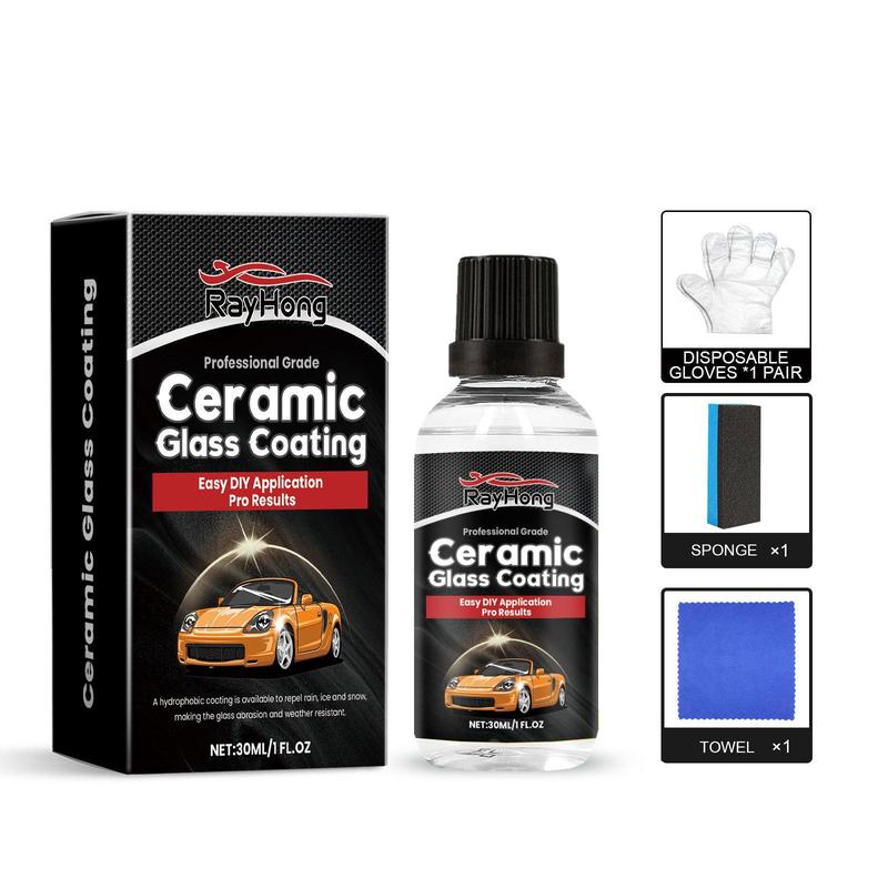 Product Introduction of Car Glass Coating Agent, 1 Set Ceramic Glass Coating Agent, Car Window Rainproof & Anti-fog Agent, Professional Car Cleaning & Care Fluid 0