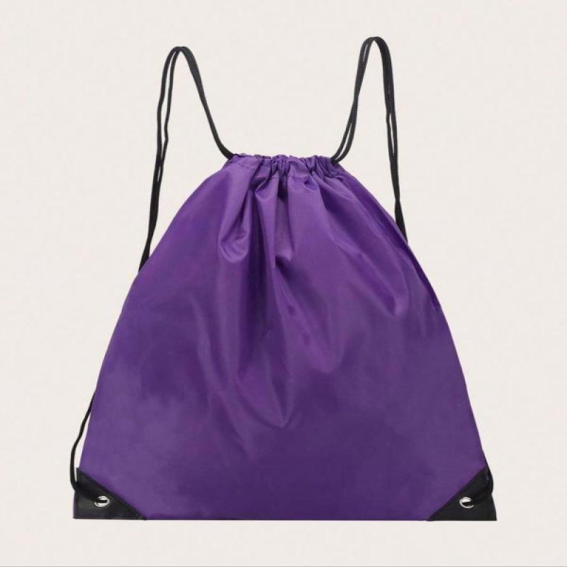 Simple Plain Drawstring Backpack, Casual Nylon Waterproof Sports Book Bag for Travel Fitness Swimming Work Business Trip, Unisex Beach Bag, School Supplies, Gym Bag 1