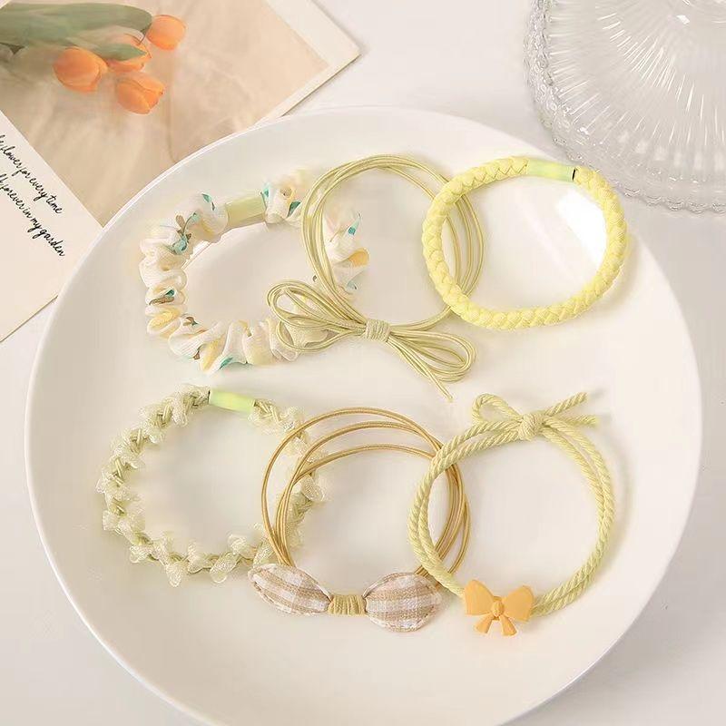 [combination] Macaron color matching hair ring combination mixed small rubber band head rope women's suit cute hair rope Mori hair temperament high ponytail hair accessories 5