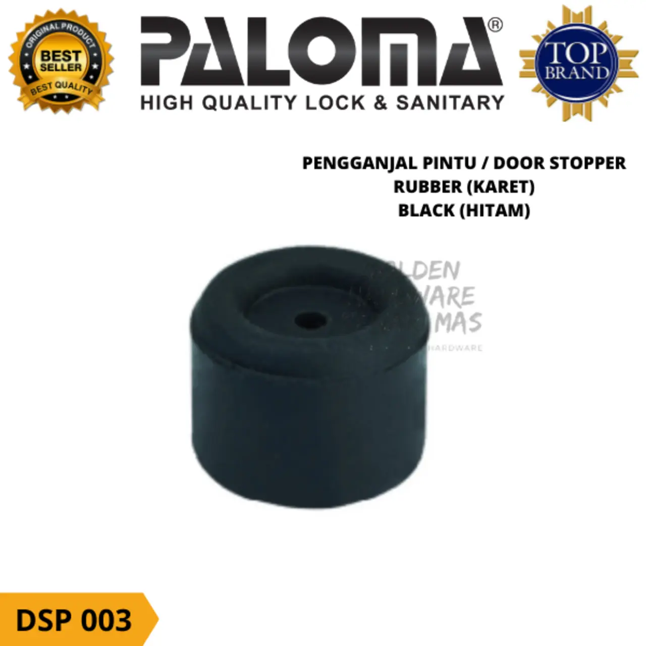 PALOMA DSP 003 PENAHAN PINTU KARET HITAM DOOR STOPPER STOP RUBBER