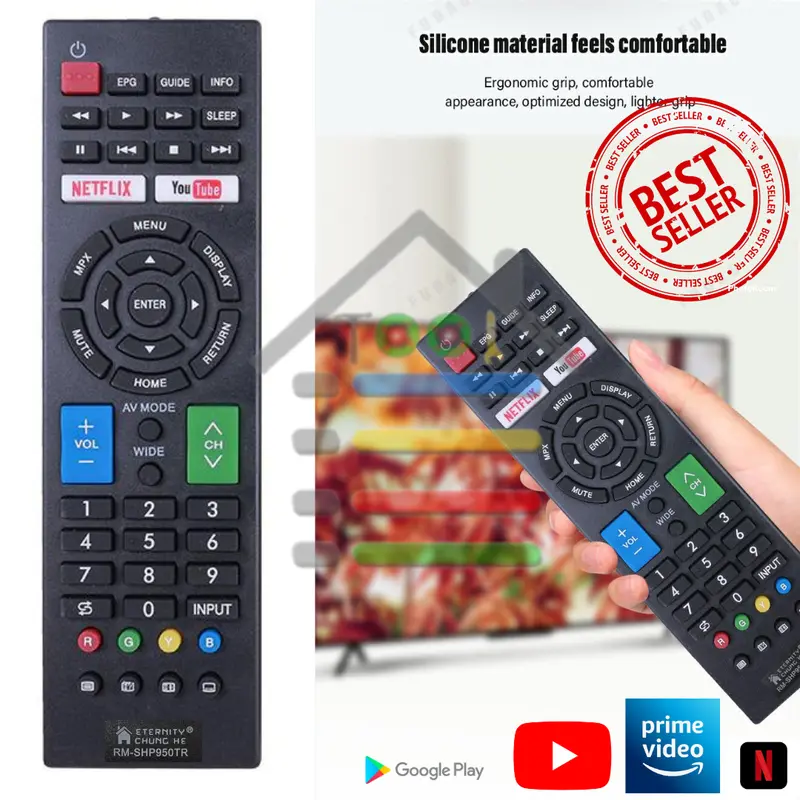 REMOTE SHARP AQUOS SMART TV YOUTUBE NETFLIX UNIVERSAL SHP950TR Lcd 1