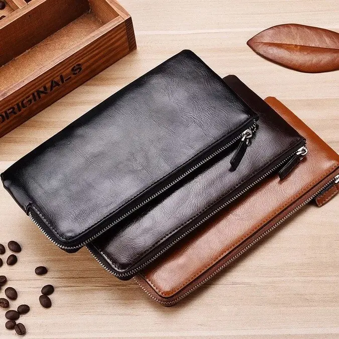 PREMIUM BA26 Dompet Kulit HP Multifungsi Original Baellerry Pria Wanita - DARK BROWN