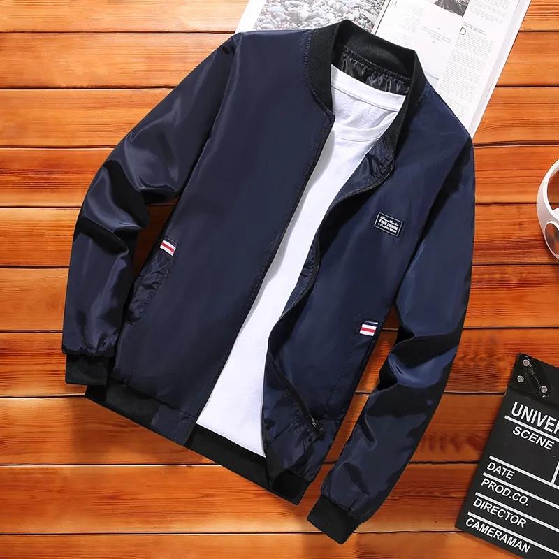 Men's Lightweight Windbreaker Spring Autumn Jacket Coat Men's Windproof Outdoor Casual Stylish Zipper Pocket Jacket 4