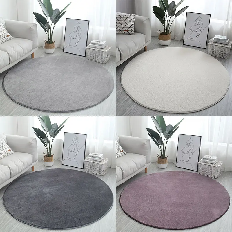 80/100/120CM Fluffy Carpet Round Floor Mat Tatami Rugs Sofa Ikea Home Decor Bedroom Home Living Cushions Raya Ramadan kareem Covers Carpets Anti-Skid