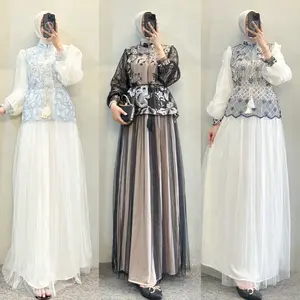 ELENA-Saufi dress brukat premium lengan organza | dress brokat kondangan wanita kekinian model terbaru dress wisuda lamaran