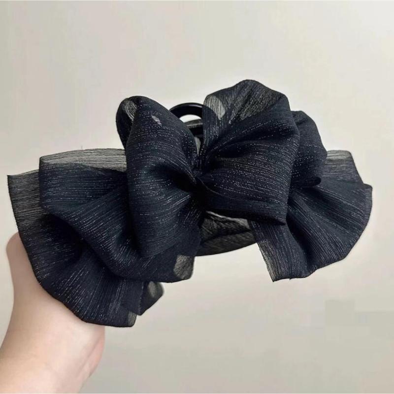 Kẹp Tóc Mùa Hè, Phong Cách Hàn Quốc, Thiết Kế Đơn Giản, Màu Đen, Cỡ Lớn, Kẹp Tóc Và Băng Đô, Thời Trang Nữ Women đính đá cho mẹ 1