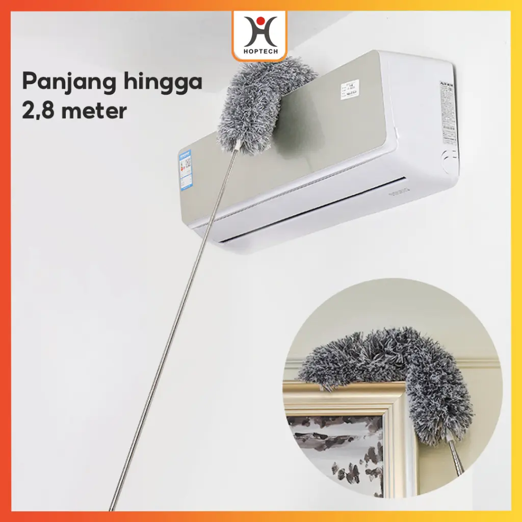 Kemoceng Fleksibel 280cm | Bisa di Tekuk | Alat Pembersih Rumah | Kemoceng Bulu Microfiber | Kemoceng Panjang
