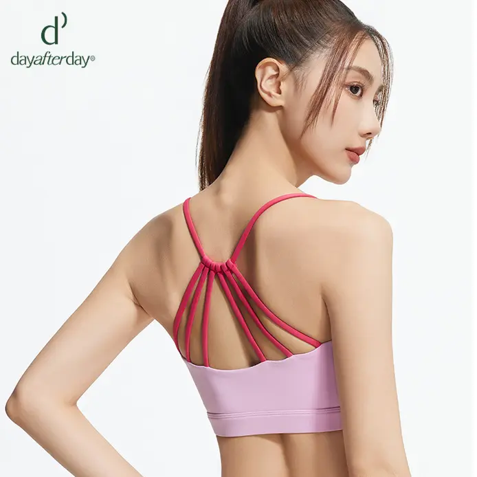 dayafterday  Thin Strap Back Fan-Shaped Cross Yoga Beauty Back Bra Shockproof Thin Sports Bra