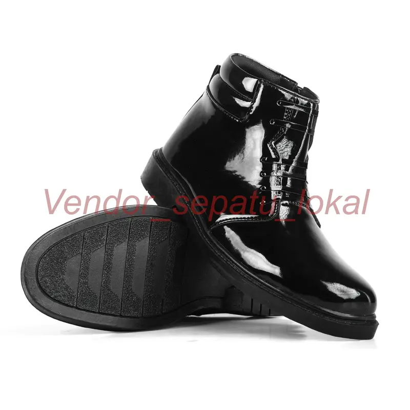Sepatu Dinas Harian Pria Tni Polri Security , Sepatu Pdh Tali Reslating Kilap dan Tali Mati Hitam Kilap Kerja Boots Shoes 2
