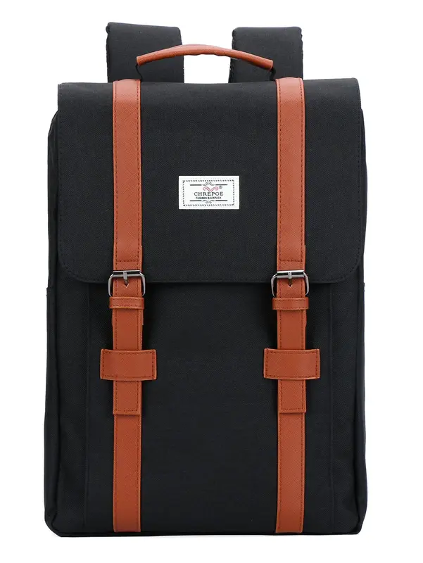 Durable Casual Solid Color Backpack, Lightweight Nylon Backpack with Built-in Organizer, Retro Style Backpack for Men & Women for Work & School 0