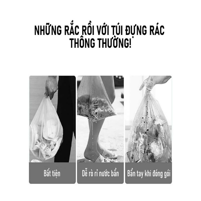 Túi đựng rác có dây rút size đại 55x60cm TACHI STORE thế hệ mới phân hủy sinh học, chịu lực, tiện dụng và tiết kiệm 1